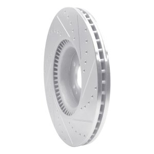 Mercedes-Benz GL320 Brake Rotor (1) - Front Left - R1 Concepts - Drilled & Slotted - Silver - `07-`09